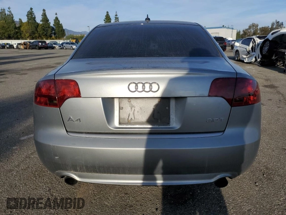 2007 Audi A4 2.0T with VIN WAUBF78E87A113423, listed as a Copart auction lot 43648765 with 114,734 mi miles and Salvage Title. Bid and sale history available at carsss.com. Image 6.