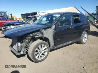 2015 BMW X3 xDrive28i with VIN 5UXWX9C58F0D57504, listed as a Copart auction lot 47256715 with 136,776 mi miles and Salvage Title. Bid and sale history available at carsss.com. Image 1.