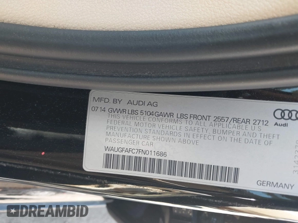2015 Audi A6 Premium Plus z VIN WAUGFAFC7FN011686, wystawiony jako IAAI lot #41785107 z przebiegiem 113 122 mil mil oraz . Historia ofert i sprzedaży dostępna na DreamBid. Obrazek 9.