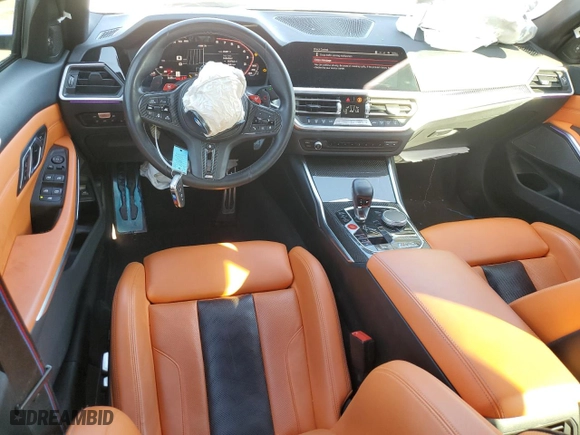 2022 BMW M3 Competition with VIN WBS33AY03NFL72105, listed as a Copart auction lot 77904214 with 35,387 mi miles and Salvage Title. Bid and sale history available at carsss.com. Image 8.