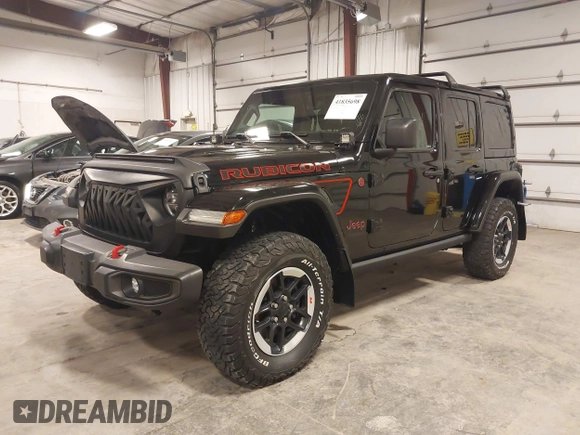 2021 Jeep Wrangler Unlimited Rubicon with VIN 1C4HJXFN2MW719135, listed as a IAAI auction lot 41835698 with 20,447 mi miles and . Bid and sale history available at DreamBid. Image 18.