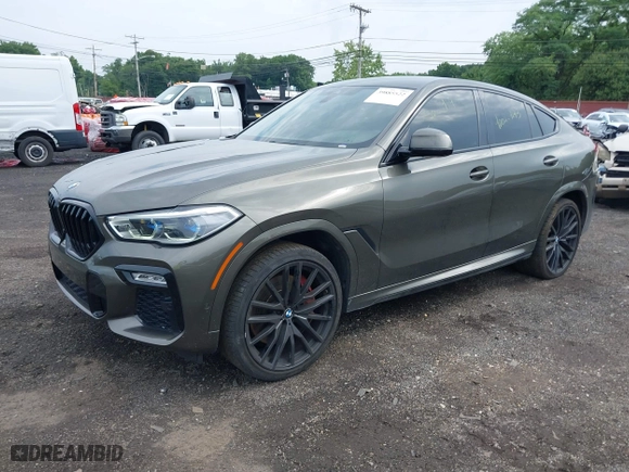 2021 BMW X6 M50i with VIN 5UXCY8C03M9D80163, listed as a IAAI auction lot 39885522 with 48,533 mi miles. Bid and sale history available at carsss.com. Image 18.