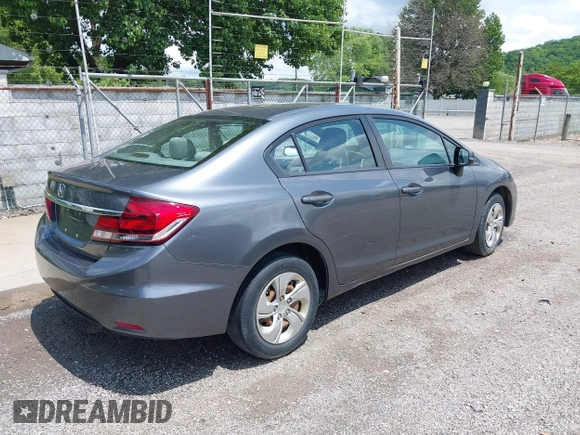 2013 Honda Civic LX with VIN 19XFB2F53DE041982, listed as a IAAI auction lot 42356828 with 127,350 mi miles and . Bid and sale history available at DreamBid. Image 4.