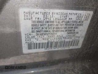 2015 Nissan Sentra SR with VIN 3N1AB7AP4FY252211, listed as a IAAI auction lot 42142349 with 171,858 mi miles and . Bid and sale history available at DreamBid. Image 9.