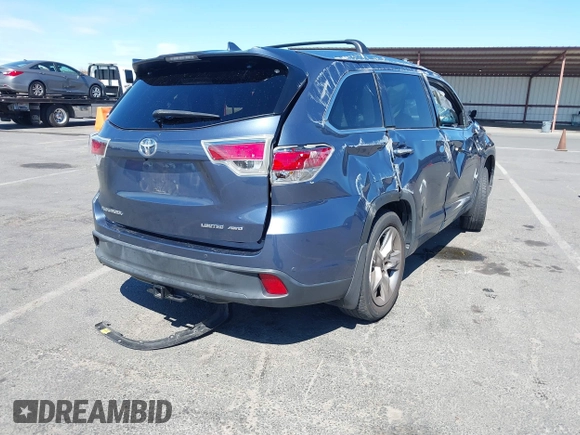 2015 Toyota Highlander Limited с VIN 5TDDKRFH0FS210245, выставлен на аукционе IAAI как лот 42796959 с пробегом 137 181 миль миль и . История ставок и продаж доступна на DreamBid. Изображение 4.