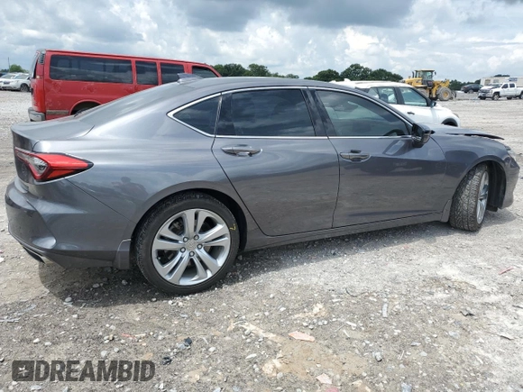 2022 Acura TLX Technology with VIN 19UUB5F45NA002431, listed as a Copart auction lot 63134745 with 41,316 mi miles and Salvage title. Bid and sale history available at DreamBid. Image 3.