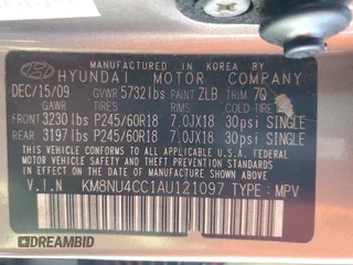 2010 Hyundai Veracruz Limited z VIN KM8NU4CC1AU121097, wystawiony jako Copart lot #55757695 z przebiegiem 130 673 mil mil oraz Szkoda całkowita • Salvage title. Historia ofert i sprzedaży dostępna na DreamBid. Obrazek 13.