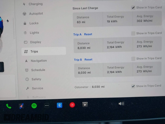 2024 Tesla Model Y Long Range with VIN 7SAYGDEE5RA329172, listed as a IAAI auction lot 41892147 with 8,030 mi miles and . Bid and sale history available at DreamBid. Image 7.