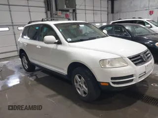 2005 Volkswagen Touareg 3.2L V6 with VIN WVGZG77L55D031753, listed as a IAAI auction lot 41928897 with 203,226 mi miles and . Bid and sale history available at DreamBid. Image 1.