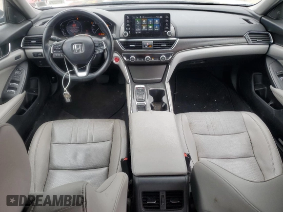 2020 Honda Accord EX-L with VIN 1HGCV2F52LA003155, listed as a Copart auction lot 57173685 with 28,722 mi miles and Salvage title. Bid and sale history available at DreamBid. Image 8.