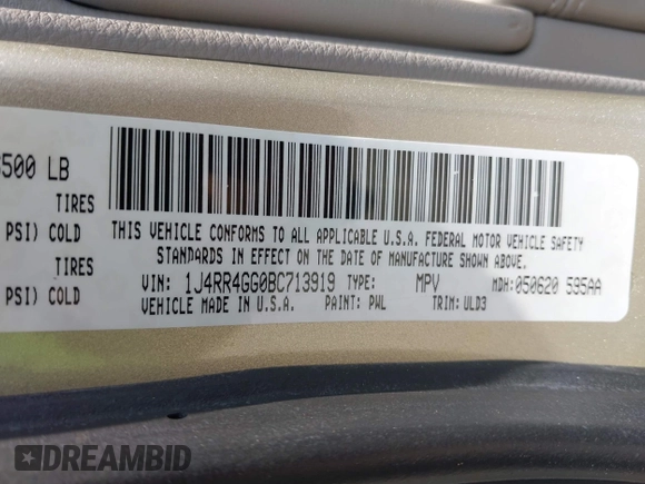 2011 Jeep Grand Cherokee Laredo with VIN 1J4RR4GG0BC713919, listed as a IAAI auction lot 42425229 with 139,379 mi miles and . Bid and sale history available at DreamBid. Image 9.
