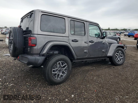 2025 Jeep Wrangler Sahara with VIN 1C4PJXEN9SW505768, listed as a Copart auction lot 88961125 with 1,806 mi miles and Clean Title. Bid and sale history available at DreamBid. Image 3.