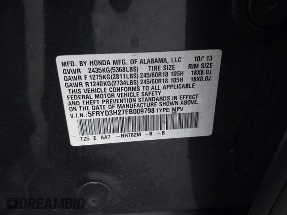 2014 Acura MDX with VIN 5FRYD3H27EB009798, listed as a IAAI auction lot 41884852 with 124,318 mi miles. Bid and sale history available at carsss.com. Image 9.