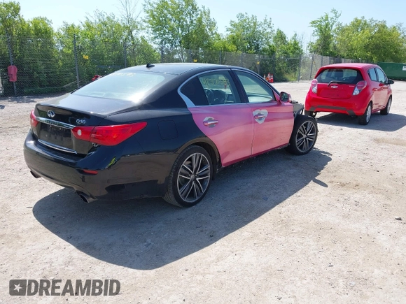 2015 Infiniti Q50 Premium with VIN JN1BV7AR4FM403290, listed as a IAAI auction lot 42570583 with 132,878 mi miles and . Bid and sale history available at DreamBid. Image 4.