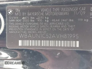 2010 BMW 1 Series 128i с VIN WBAUN1C52AVH81995, выставлен на аукционе IAAI как лот 42359298 с пробегом 137 443 миль миль и . История ставок и продаж доступна на DreamBid. Изображение 9.