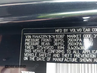 2019 Volvo XC90 Momentum с VIN YV4A22PK1K1419387, выставлен на аукционе IAAI как лот 42178569 с пробегом 87 831 миль миль и . История ставок и продаж доступна на DreamBid. Изображение 9.