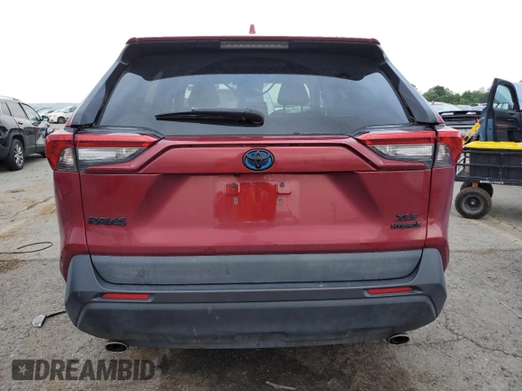 2021 Toyota RAV4 Hybrid XLE with VIN 2T3RWRFV4MW111102, listed as a Copart auction lot 64334365 with 37,662 mi miles and Salvage title. Bid and sale history available at DreamBid. Image 6.