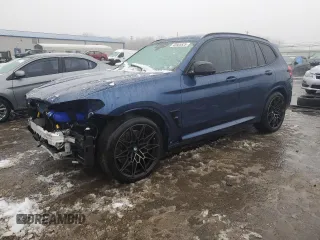 2021 BMW X3 M with VIN 5YMTS0C07M9H46198, listed as a Copart auction lot 43665525 with 17,100 mi miles and Salvage Title. Bid and sale history available at carsss.com. Image 1.