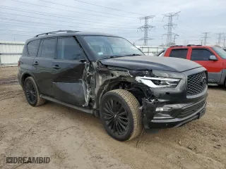 2018 Infiniti QX80 with VIN JN8AZ2NC3J9441423, listed as a Copart auction lot 47876664 with 63,659 mi miles. Bid and sale history available at carsss.com. Image 4.