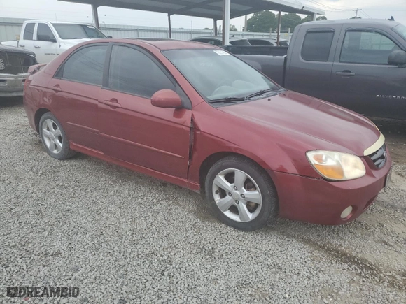 2009 Kia Spectra EX with VIN KNAFE221995022444, listed as a Copart auction lot 70231984 with 257,120 mi miles and Clean Title. Bid and sale history available at carsss.com. Image 4.