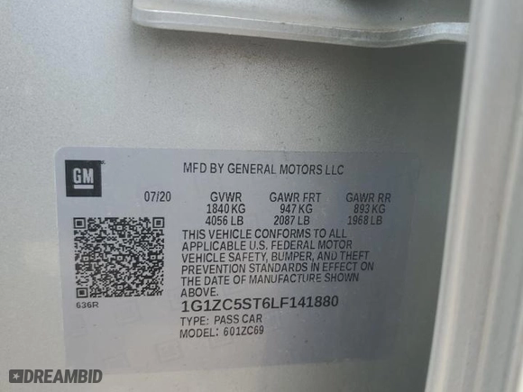 2020 Chevrolet Malibu LS with VIN 1G1ZC5ST6LF141880, listed as a Copart auction lot 49430405 with 76,227 mi miles and Salvage Title. Bid and sale history available at carsss.com. Image 13.