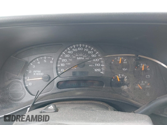 2005 Chevrolet Silverado 1500 Work Truck with VIN 1GCEC19X15Z289993, listed as a IAAI auction lot 42170540 with 228,281 mi miles. Bid and sale history available at carsss.com. Image 7.