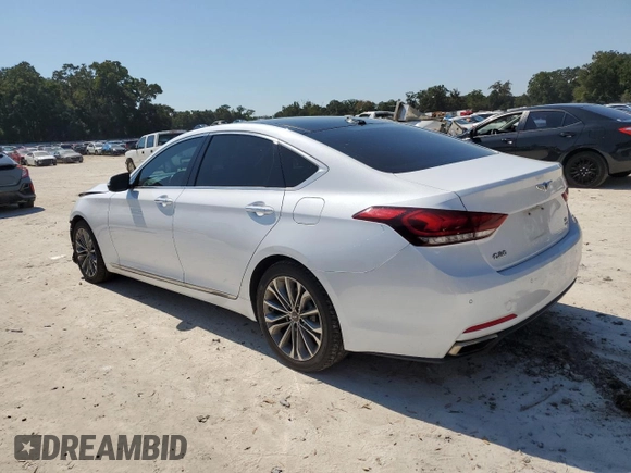 2017 Genesis G80 3.8L with VIN KMHGN4JE9HU175610, listed as a Copart auction lot 75983844 with 68,181 mi miles and Salvage Title. Bid and sale history available at DreamBid. Image 2.