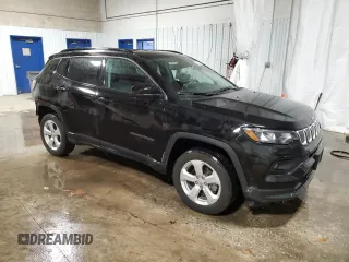 2022 Jeep Compass Latitude with VIN 3C4NJDBB0NT122375, listed as a Copart auction lot 46575035 with 18,765 mi miles and Salvage Title. Bid and sale history available at DreamBid. Image 4.