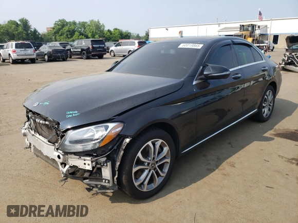 2017 Mercedes-Benz C 300 with VIN 55SWF4KB5HU221751, listed as a Copart auction lot 60019865 with 80,144 mi miles and Salvage title. Bid and sale history available at DreamBid. Image 1.