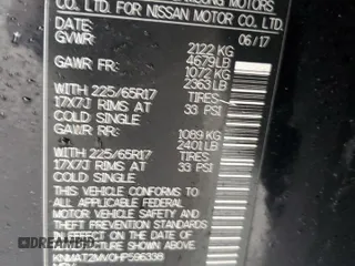 2017 Nissan Rogue SV with VIN KNMAT2MV0HP596338, listed as a Copart auction lot 84952954 with 183,617 mi miles and Non Repairable. Bid and sale history available at carsss.com. Image 14.