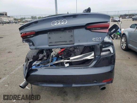 2018 Audi A5 Sportback Premium Plus with VIN WAUENCF58JA019223, listed as a Copart auction lot 66799053 with 0 mi miles. Bid and sale history available at carsss.com. Image 6.
