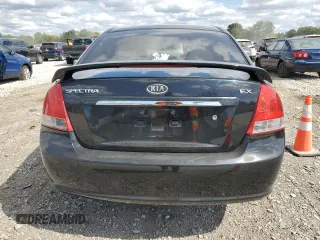 2009 Kia Spectra EX with VIN KNAFE221295624733, listed as a Copart auction lot 72229664 with 115,179 mi miles and Salvage Title. Bid and sale history available at carsss.com. Image 6.