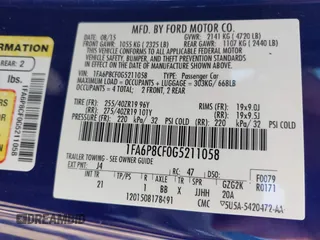 2016 Ford Mustang GT with VIN 1FA6P8CF0G5211058, listed as a IAAI auction lot 42480409 with 84,117 mi miles and . Bid and sale history available at DreamBid. Image 9.