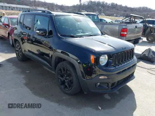 2017 Jeep Renegade Latitude with VIN ZACCJABB8HPF19043, listed as a IAAI auction lot 41741650 with 155,260 mi miles. Bid and sale history available at carsss.com. Image 1.