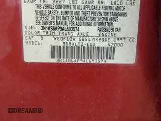 2010 Nissan Sentra S with VIN 3N1AB6AP9AL693574, listed as a Copart auction lot 62107485 with 103,152 mi miles and Non repairable. Bid and sale history available at DreamBid. Image 13.