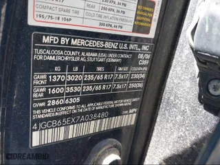 2007 Mercedes-Benz R-Class 3.5L with VIN 4JGCB65EX7A038480, listed as a IAAI auction lot 39936714 with 1 mi miles. Bid and sale history available at carsss.com. Image 9.