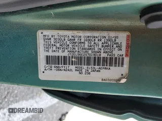 1995 Toyota Tercel DX z VIN JT2EL56E2S7019018, wystawiony jako Copart lot #84929224 z przebiegiem 241 078 mil mil oraz Szkoda całkowita • Salvage title. Historia ofert i sprzedaży dostępna na DreamBid. Obrazek 14.