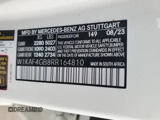 2024 Mercedes-Benz C 300 with VIN W1KAF4GB8RR164810, listed as a Copart auction lot 41474685 with 7,952 mi miles and Salvage Title. Bid and sale history available at DreamBid. Image 13.