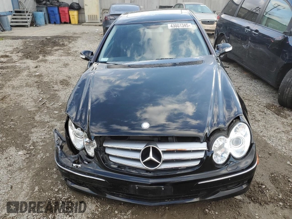 2008 Mercedes-Benz CLK 350 with VIN WDBTJ56H48F241149, listed as a Copart auction lot 43001345 with 39,222 mi miles and Salvage title. Bid and sale history available at DreamBid. Image 5.