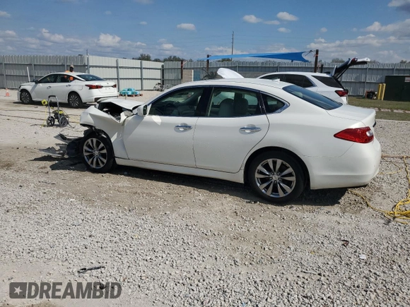 2013 Infiniti M with VIN JN1BY1AR0DM602077, listed as a Copart auction lot 43249275 with 176,392 mi miles and Salvage title. Bid and sale history available at DreamBid. Image 2.