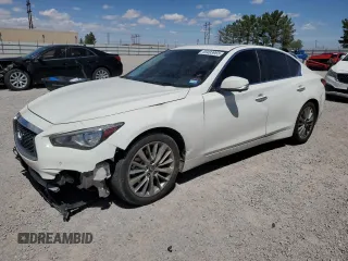 2021 Infiniti Q50 Luxe z VIN JN1EV7BPXMM702581, wystawiony jako Copart lot #55493965 z przebiegiem 109 444 mil mil oraz Szkoda całkowita • Salvage title. Historia ofert i sprzedaży dostępna na DreamBid. Obrazek 1.