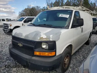 2012 Chevrolet Express Cargo Van with VIN 1GCWGFCA8C1172661, listed as a Copart auction lot 47200685 with 999,999 mi miles and Clean Title. Bid and sale history available at carsss.com. Image 1.