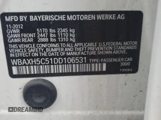 2013 BMW 5 Series 528i xDrive z VIN WBAXH5C51DD106531, wystawiony jako Copart lot #57631545 z przebiegiem 133 926 mil mil oraz Szkoda całkowita • Salvage title. Historia ofert i sprzedaży dostępna na DreamBid. Obrazek 12.