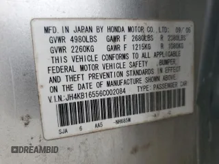 2006 Acura RL z VIN JH4KB16556C002084, wystawiony jako Copart lot #53086895 z przebiegiem 247 163 mil mil oraz Szkoda całkowita • Salvage title. Historia ofert i sprzedaży dostępna na DreamBid. Obrazek 12.