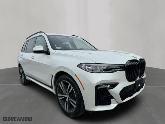 2020 BMW X7 xDrive40i with VIN 5UXCW2C04L9C21489, listed as a Copart auction lot 55080015 with 86,038 mi miles and Clean Title. Bid and sale history available at carsss.com. Image 1.