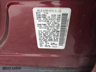 2009 Nissan Murano SL with VIN JN8AZ18W89W148226, listed as a IAAI auction lot 41877458 with 1 mi miles. Bid and sale history available at carsss.com. Image 9.