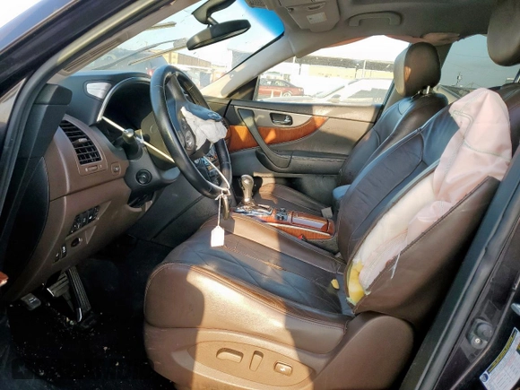 2015 Infiniti QX70 with VIN JN8CS1MU1FM381938, listed as a Copart auction lot 53502405 with Not provided miles and Salvage title. Bid and sale history available at DreamBid. Image 7.