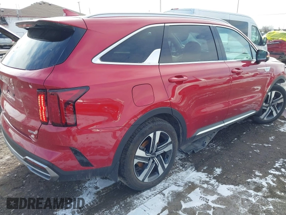 2023 Kia Sorento SX Prestige with VIN KNDRMDLH8P5165845, listed as a IAAI auction lot 41705546 with 17,219 mi miles and . Bid and sale history available at DreamBid. Image 4.
