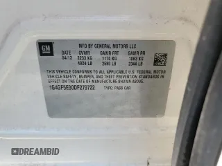 2013 Buick LaCrosse Premium 1 with VIN 1G4GF5E30DF279722, listed as a Copart auction lot 63200375 with Not provided miles and Clean title. Bid and sale history available at DreamBid. Image 12.