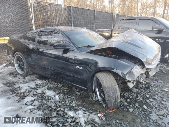 2012 Ford Mustang GT Premium with VIN 1ZVBP8CF1C5263105, listed as a Copart auction lot 43135345 with 146,670 mi miles and Salvage Title. Bid and sale history available at DreamBid. Image 4.